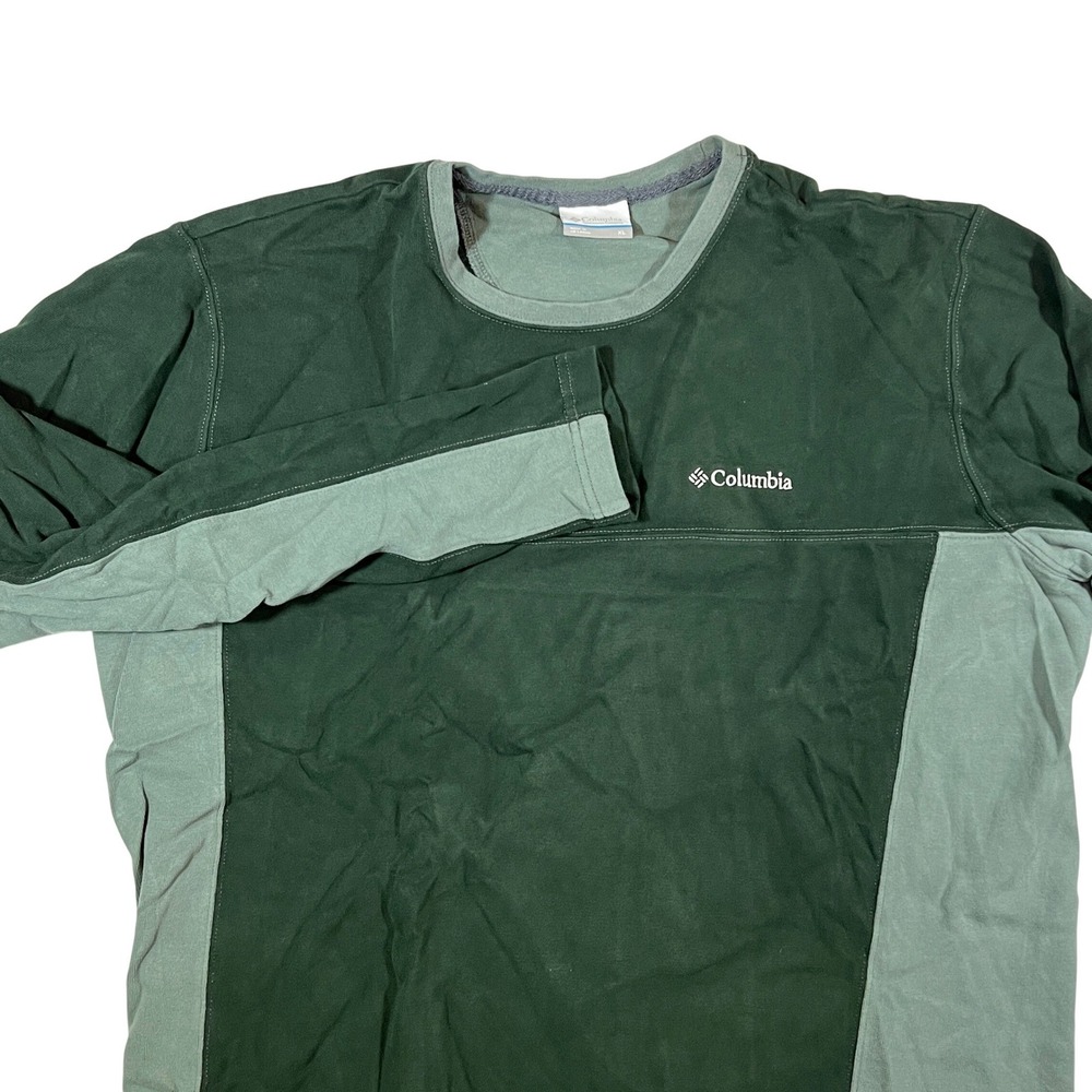 Columbia Long Sleeve Shirt Mens XL Green Colorblock Gorpcore Hiking Outdoor Gorp